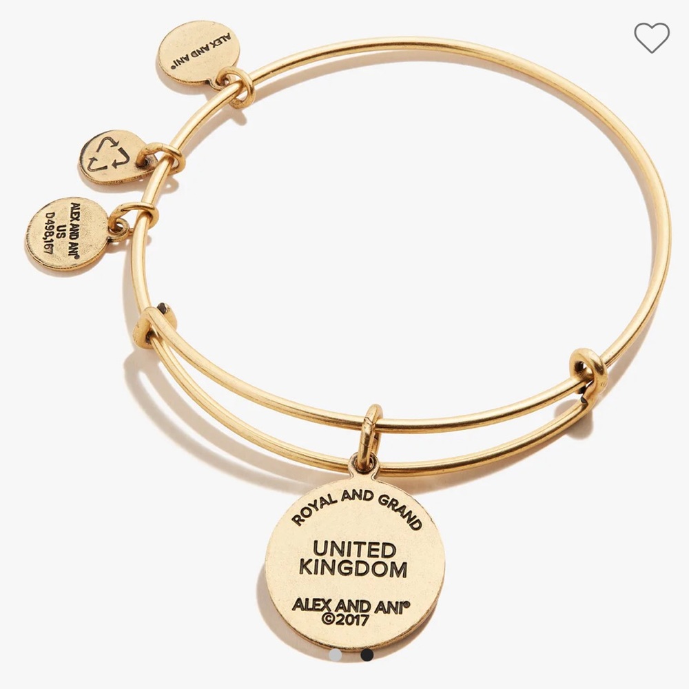 NWT, Alex & Ani, United Kingdom Charm, Expandable Bangle Bracelet - Picture 3 of 3